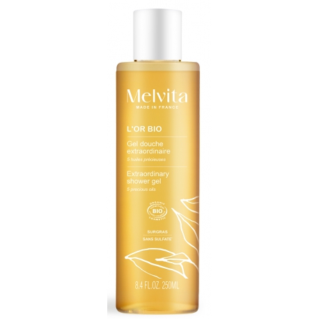 Gel douche extraordinaire L'Or Bio 250 ml Melvita Douche Extraordinaire aux 5 huiles précieuses Bio santé sénior