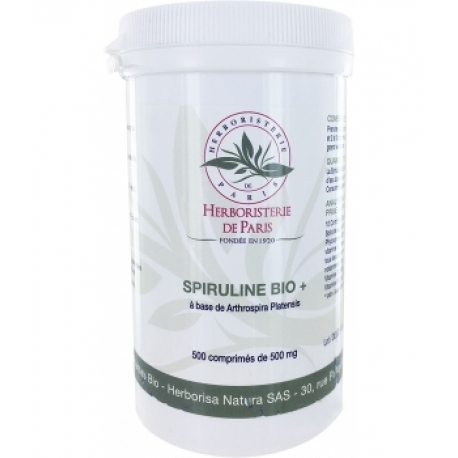Spiruline bio plus 500 comprimés de 500 mg Herboristerie de Paris - phycocyanine naturelle