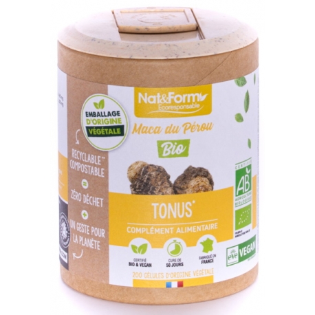 Maca du Pérou Bio 200 gélules - Nat et Form