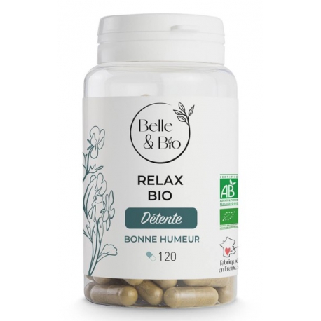 Complexe Relax bio 120 gélules Belle et Bio complément alimentaire bio sante senior