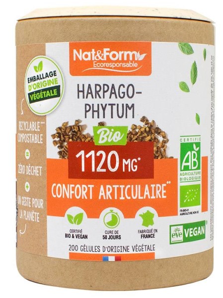 Harpagophytum (Griffe Du Diable) - 200 Gélules à 500mg - Enveloppe Végétale - 100% Naturel - Fabriqué En France