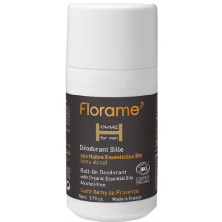 Déodorant bille roll on Homme 50 ml Florame deodorant bio santé sénior