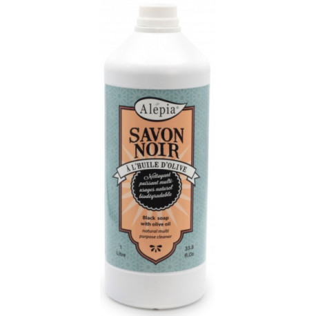 Savon Noir liquide ménager Multi Usages 1L Alepia huile d'olive savon Bio sante senior
