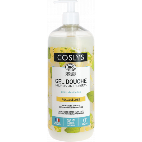 Gel douche nourrissant surgras au chevrefeuille bulle de satin 1 L Coslys bio sante senior