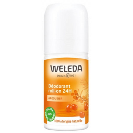 Déodorant roll on 24h Argousier 50ml Weleda mandarine orange Bio sante senior