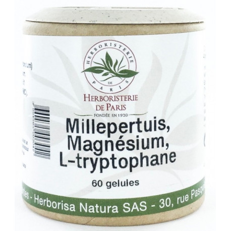 Millepertuis Extrait L Tryptophane Magnésium 60 Gélules Herboristerie de Paris nerveux déprime bio sante senior
