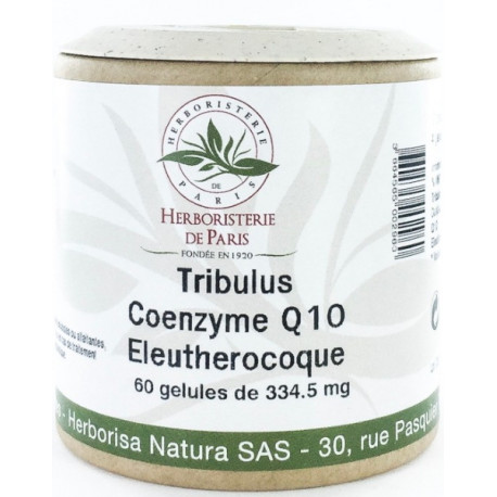 Tribulus Coenzyme Q10 Eleuthérocoque 60 Gélules Herboristerie de paris homme virilité Bio sante senior