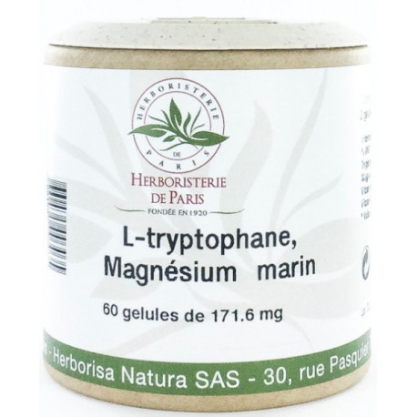 L Tryptophane Magnésium marin Vitamines E B6 60 Gélules Herboristerie de paris équilibre nerveux Bio sante senior