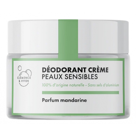 Baume déodorant Peau sensible à la Mandarine 50gr Clemence et Vivien hydroxyde de magnésium Bio sante senior