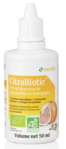 Extrait de ppins de Pamplemousse 50 ml Citrobiotic bioflavonoides vitamine  C immunit Bio sant snior