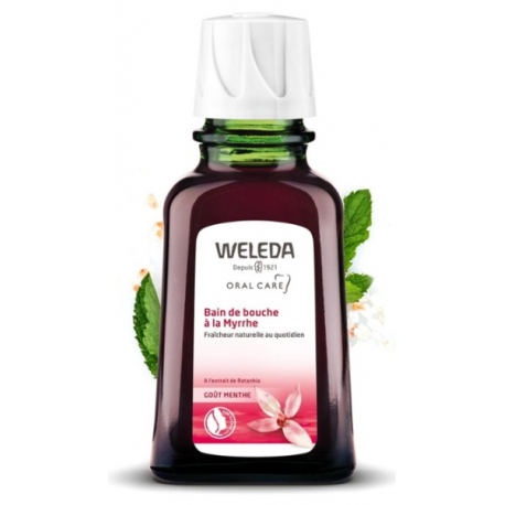 Bain de bouche à la Myrrhe 50 ml Weleda hygiène bucco dentaire Natrue Bio sante senior