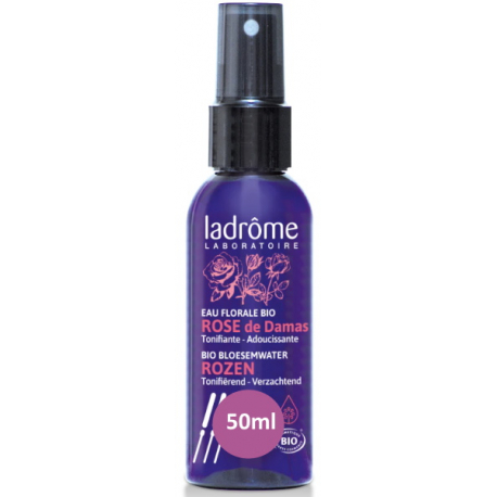 Eau florale Rose bio 50 ml miniature Ladrôme modèle voyage 50ml Bio sante senior