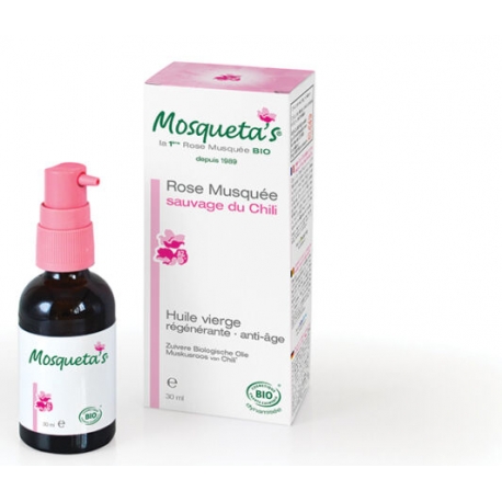 Huile de Rose Musquée extra vierge 30 ml Mosqueta's rosier muscat du chili Bio sante senior