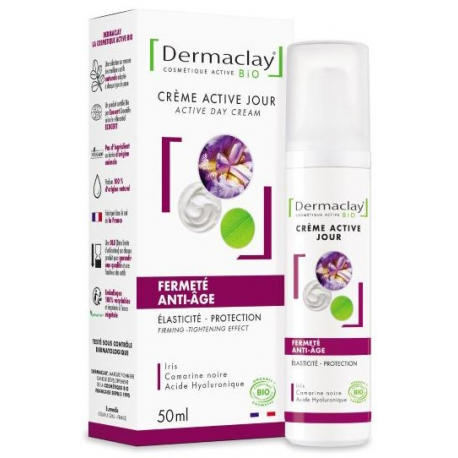 Crème active jour Fermeté Anti age 50 ml Dermaclay acide hyaluronique edelweiss Bio sante senior