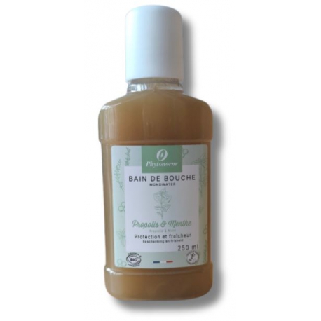 Bain de bouche Propolis et Xylitol goût Menthe 250ml Phytonorm gencives plus saines Bio santé sénior