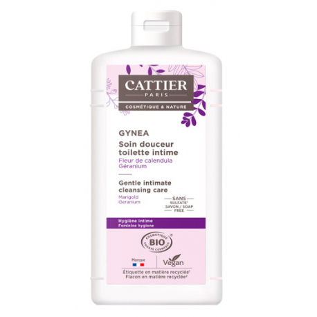 Soin douceur Gynéa Fleur de Calendula Géranium 200 ml Cattier contre les irritations vaginales Bio santé sénior