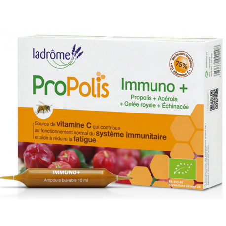 Immuno Plus Echinacéa Propolis Gelée Royale Acérola 20 ampoules Ladrôme défenses naturelles Bio sante senior