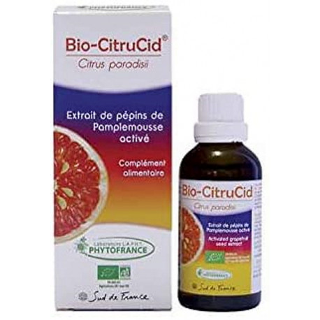 Bio Citrucid Extrait de pépins de pamplemousse 50 ml Phytofrance bioflavonoides vitalité immunité Bio santé sénior