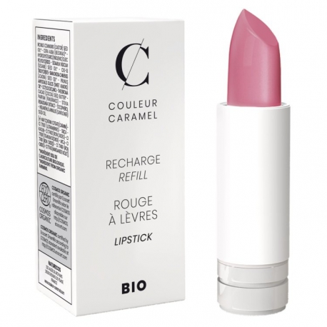 Recharge Rouge à lèvres nacré No 203 rose sombre 3.5 gr Couleur Caramel maquillage minéral nacré Bio santé sénior