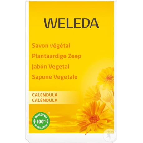 Savon végétal au calendula peau sensible 100 gr Weleda - produit d'hygiène bio