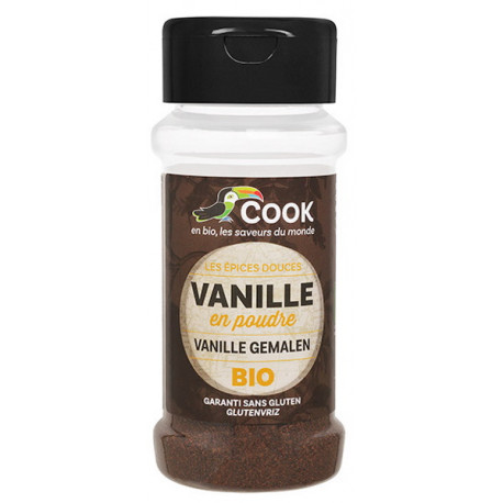 Vanille bio poudre 10 gr Cook vanilla entremets desserts sucre vanillé Bio santé sénior
