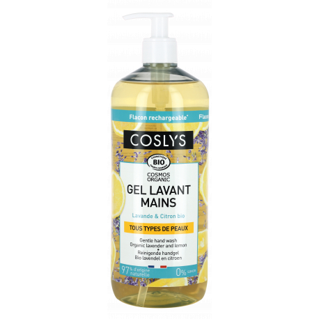 Gel Lavant Fraicheur Mains Lavande Citron 1 l Coslys savon liquide bio sante senior