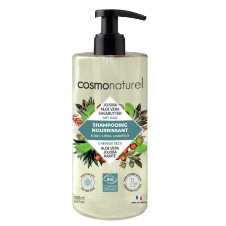 Shampooing bio Cheveux secs Karité Jojoba Aloe 500 ml Cosmo Naturel bio sante senior