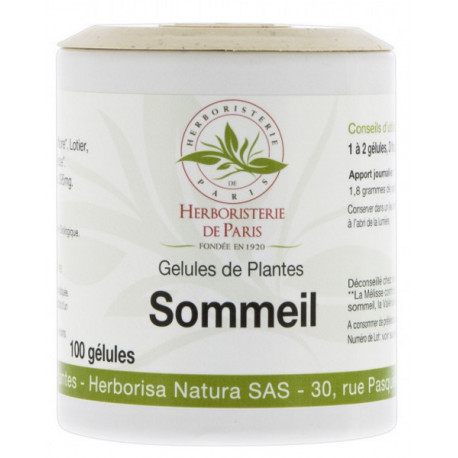 Sommeil Action 5 Plantes 100 gélules Herboristerie de Paris rhodiola rosea Bio santé sénior