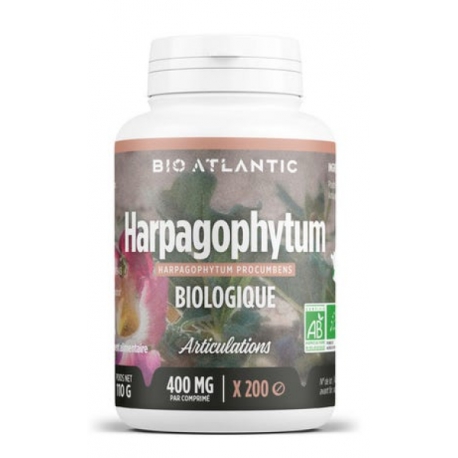 Harpagophytum bio 200 comprimés de 400mg Bio Atlantic GPH DIffusion articulations et confort Bio santé sénior