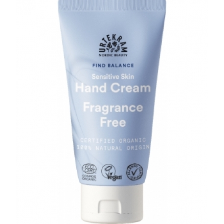 Crème pour les mains nourrissante sans parfum 75 ml Urtekram peau sèche mains irritées froid Bio santé sénior