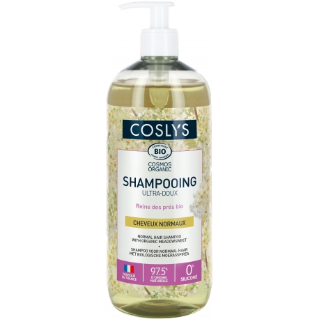 Shampooing cheveux normaux ultra doux reine des prés d'Auvergne 1 Litre Coslys bio sante senior