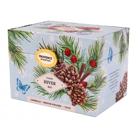Tisane Be Cube Hiver bio 24 sachets 48 gr boite métal Provence d'Antan infusion hiver Bio santé sénior