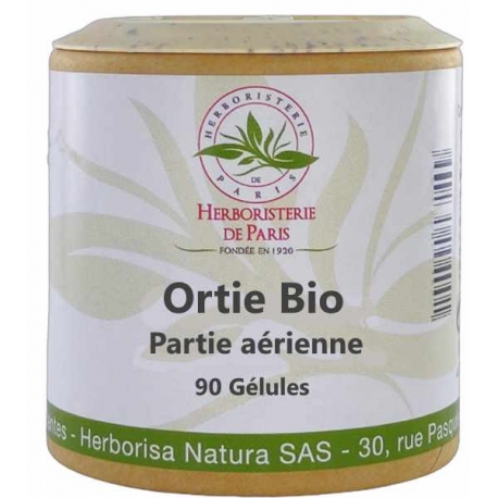 Ortie Bio partie aérienne 90 gélules Herboristerie de Paris cheveux ongles articulations Bio santé sénior
