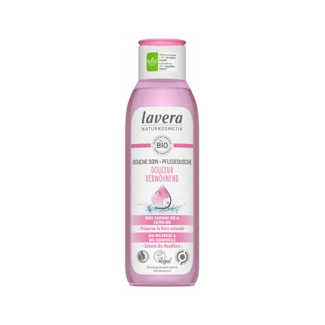 Gel Douche soin Rose sauvage bio et hibiscus bio WELLNESS FEELING 200ml Lavera Bio sante senior