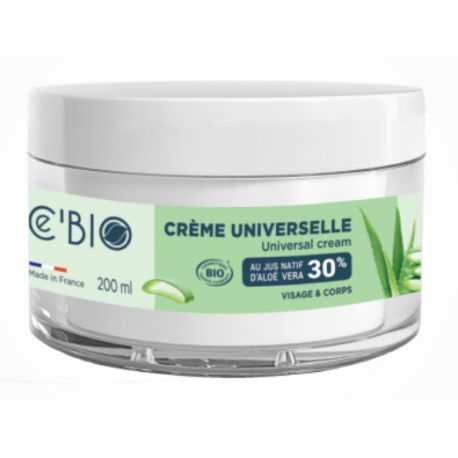 Crème universelle Aloé Vera 200 ml Cé'Bio aloe vera huile de coco bio santé sénior visage corps cheveux