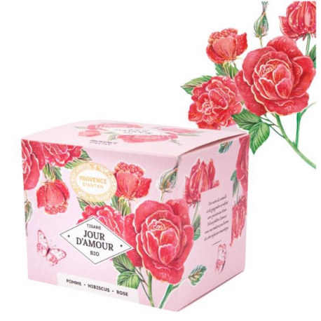 Tisane Be Cube Jour D'amour bio 20 sachets 40g recharge carton Provence d'Antan infusion jour d'amour Bio santé sénior