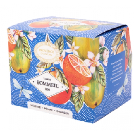 Tisane Be cube Sommeil bio 20 sachets 36gr recharge carton Provence d'Antan aubépine mélisse marjolaine Bio santé sénior