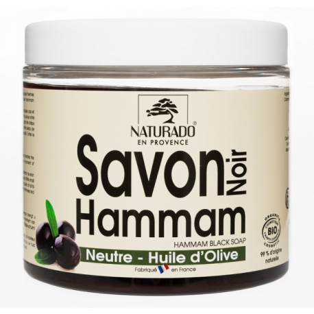 Savon noir hammam pot de 600ml Naturado - cosmétique naturel savon de soin cosmétique moussant Bio santé sénior