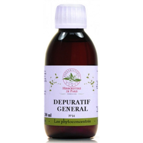 Phyto concentré Dépuratif Général No 14 200 ml Herboristerie de Paris draineur detox foie transit Bio santé sénior