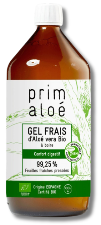 Pur Gel  boire Alo Vera Bio 99,35pc 1 Litre Prim Aloe gel d'aloe vera bio   boire Bio sant snior