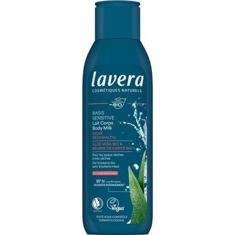 Lait Crème Riche Basis Sensitiv 250 ml Lavera peau sensible et rêche Bio santé sénior