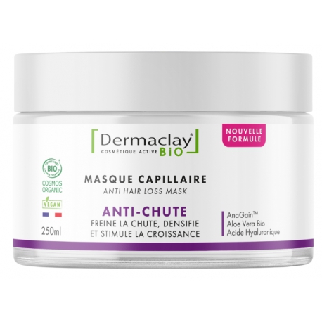 Masque capillaire anti chute 250ml Dermaclay ortie genévrier Bio santé sénior