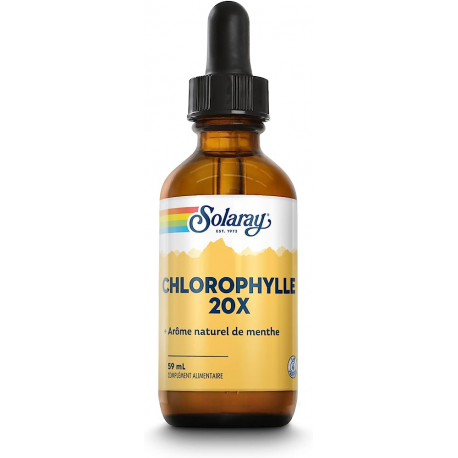 Chlorophylle Liquide 20X 59 ml Solaray detoxifiante immunité et énergie Bio santé sénior
