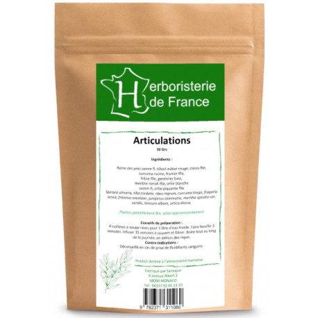 Tisane Articulations 30 gr Herboristerie de France infusion articulaire Bio santé sénior