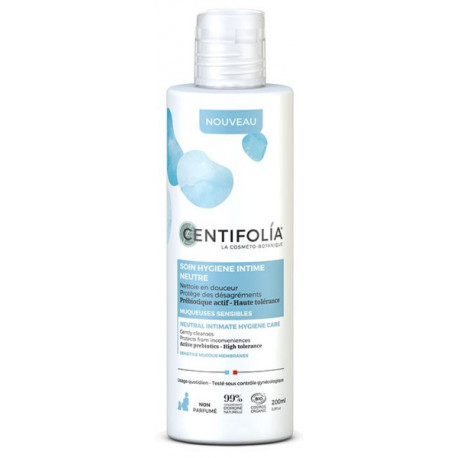 Soin hygiène intime neutre 200 ml Centifolia gel intime sans parfum Bio santé sénior
