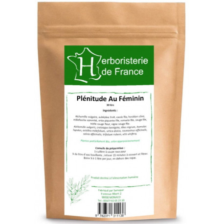 Tisane Plénitude au Féminin 30 gr Herboristerie De France spécial ménopause et cycle Bio santé sénior
