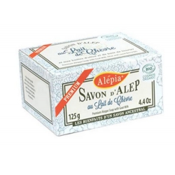 Savon d'Alep Premium au lait de chèvre bio 125 gr Alepia savon doux et hydratant des peaux sensibles Bio santé sénior