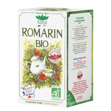  Tisane Romarin bio 18 Sachets 30,6g Romon Nature infusion foie Bio santé sénior