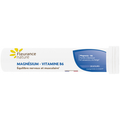 Magnésium B6 à croquer 20 comprimés Fleurance Nature irritabilité nervosité surmenage Bio santé sénior