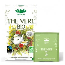 Tisane Thé vert bio 18 sachets Romon Nature thé vierge non fermenté Bio santé sénior tonus et anti stress